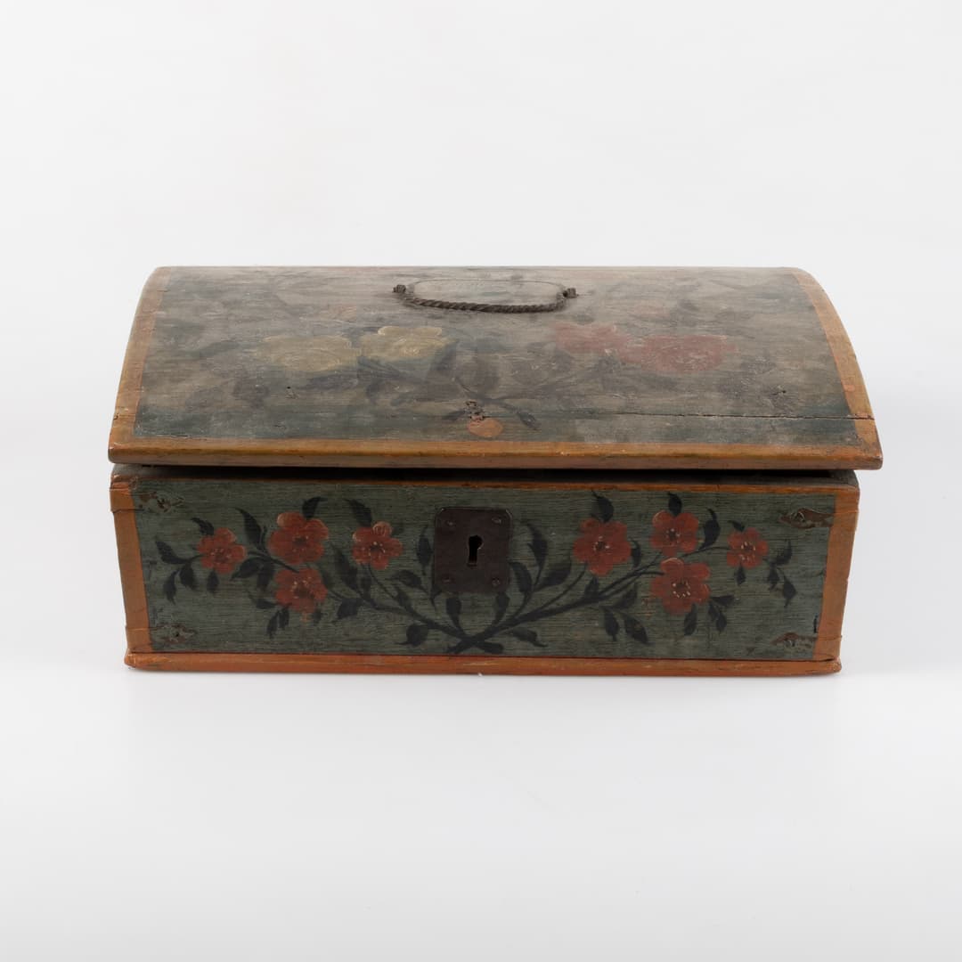 SKRIN, allmoge, bemålad dekor, 1800-tal.