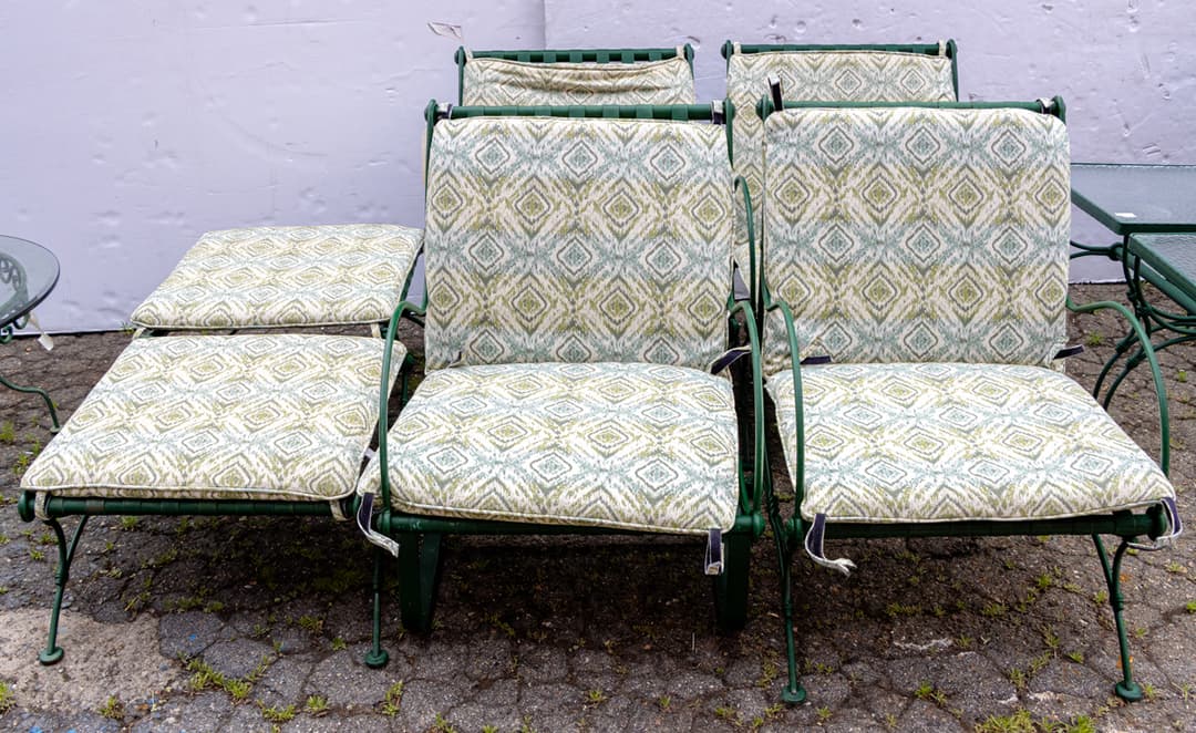 A set of six pieces of garden furniture