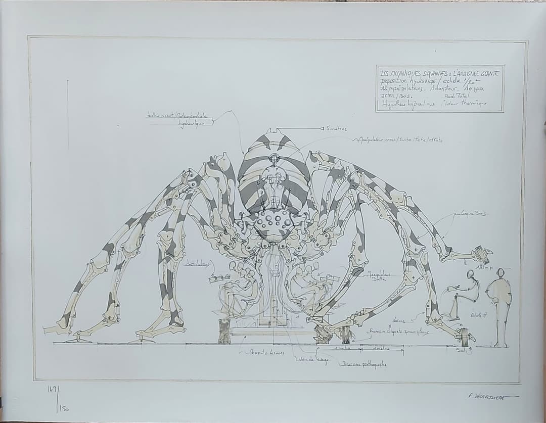 François DELAROZIERE - L’araignée géante, lithographie originale signée