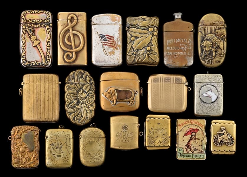 COLLECTION OF 18: MATCH SAFES