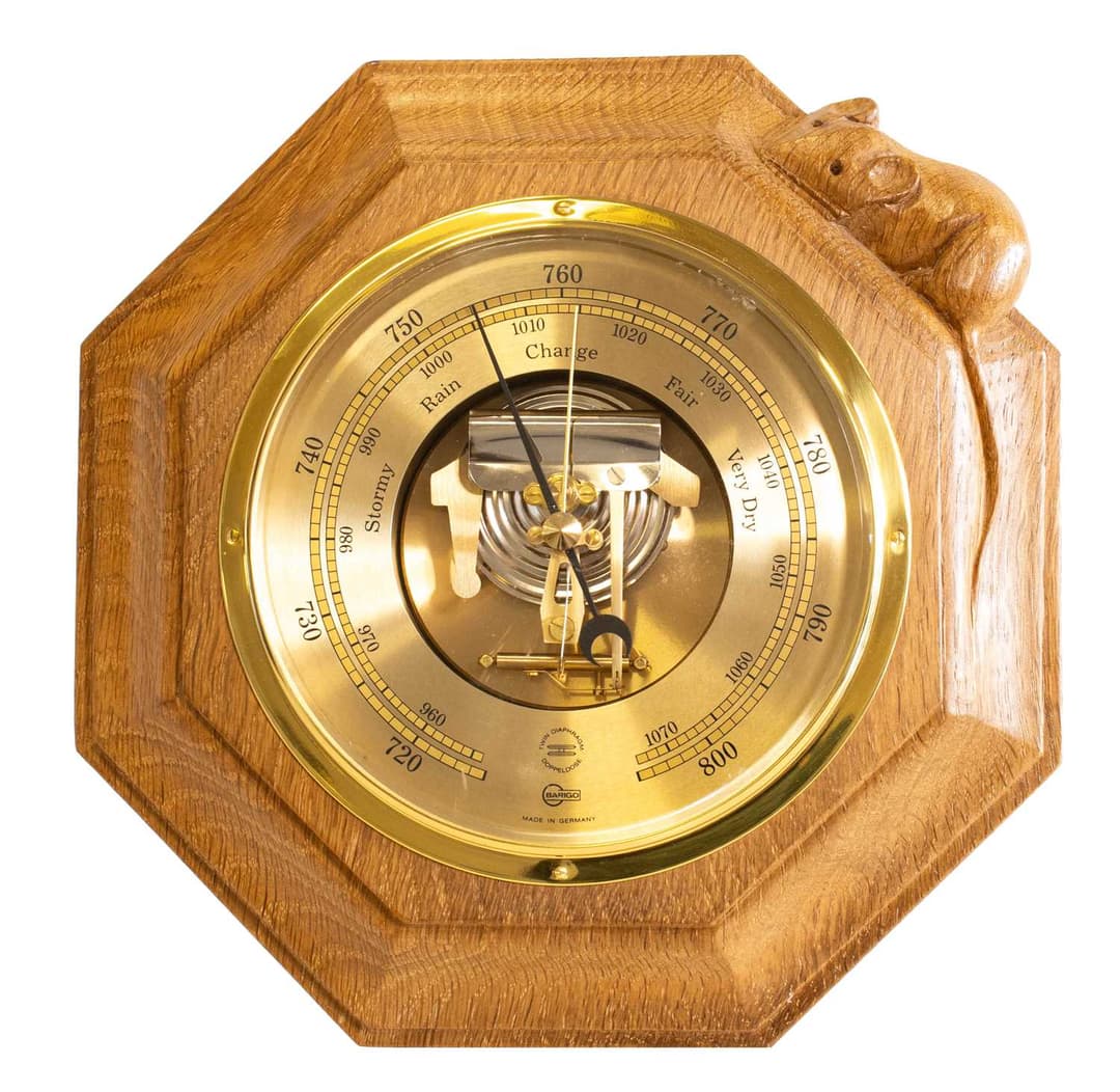 Workshop of Robert Mouseman Thompson (Kilburn): An English Oak Barometer
