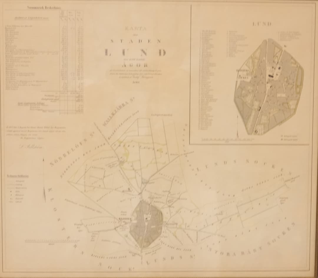 KARTA ÖVER LUND 1800- TAL.