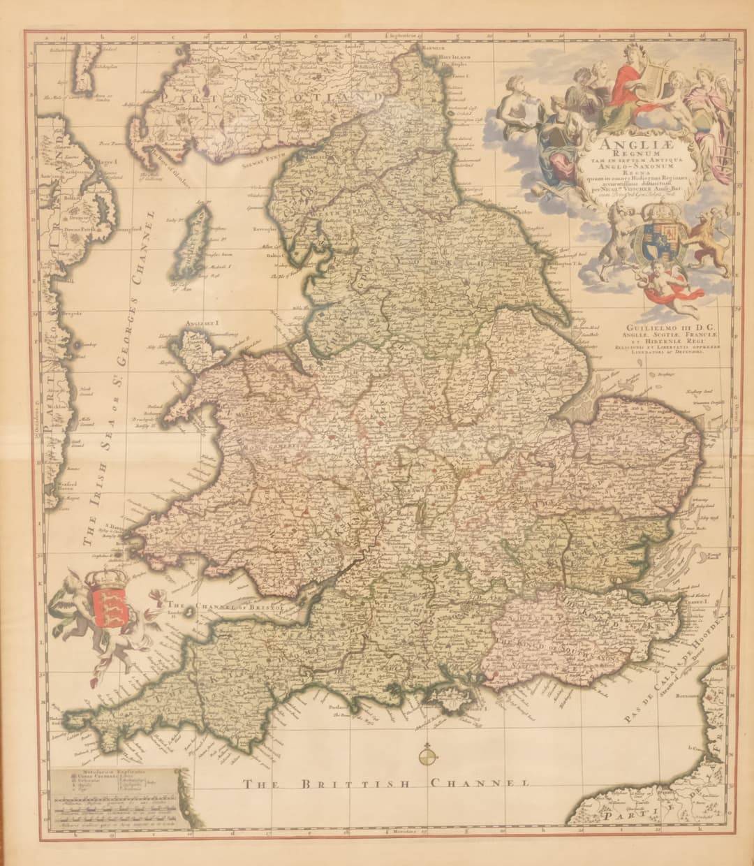 KARTA ÖVER ENGLAND, 1800- TAL.
