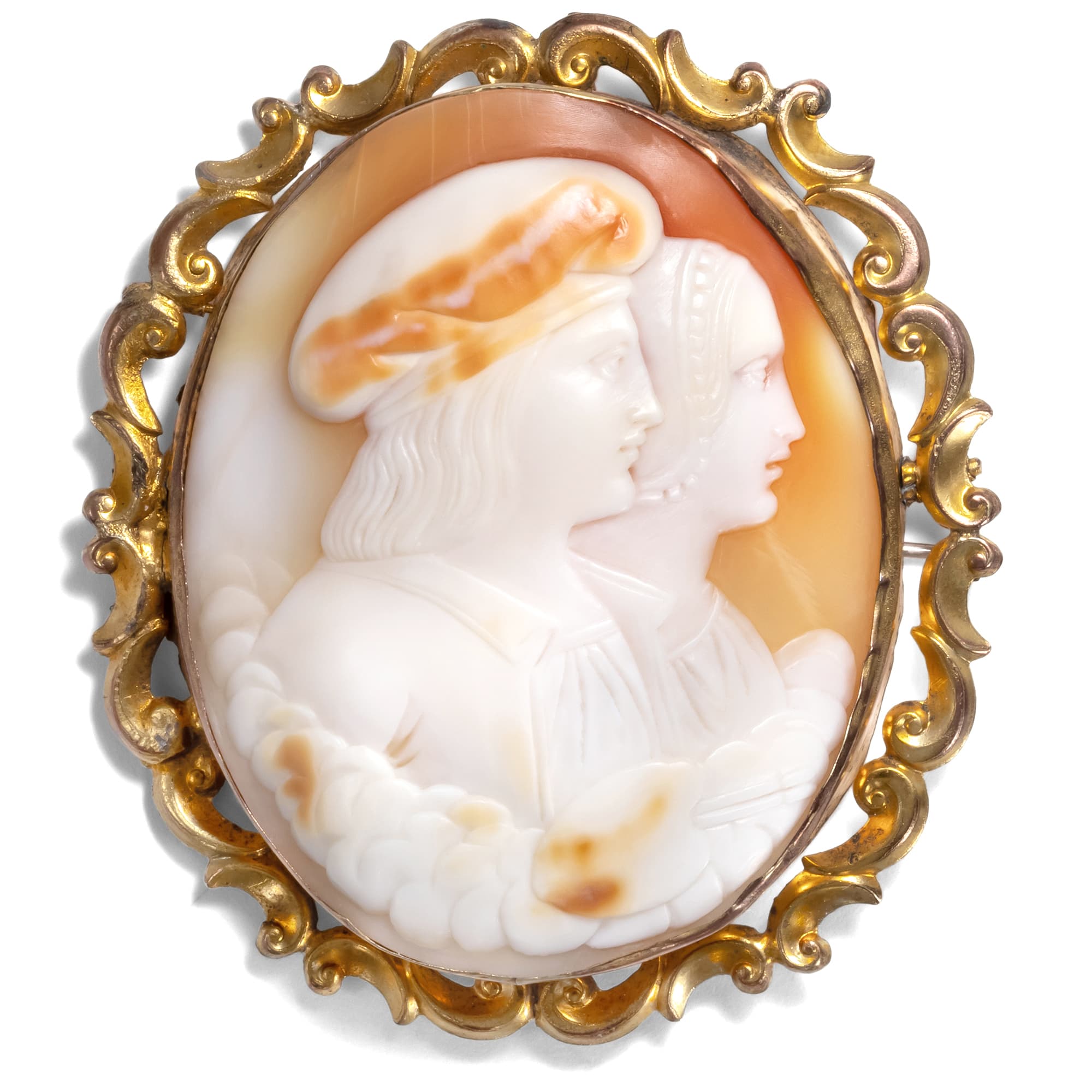 Italian Shell Cameo of Raphael as Brooch, c. 1850