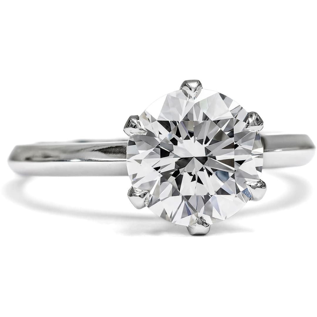 Unworn Ring With 2.34 Ct Vintage Brilliant In Platinum From Our Workshop