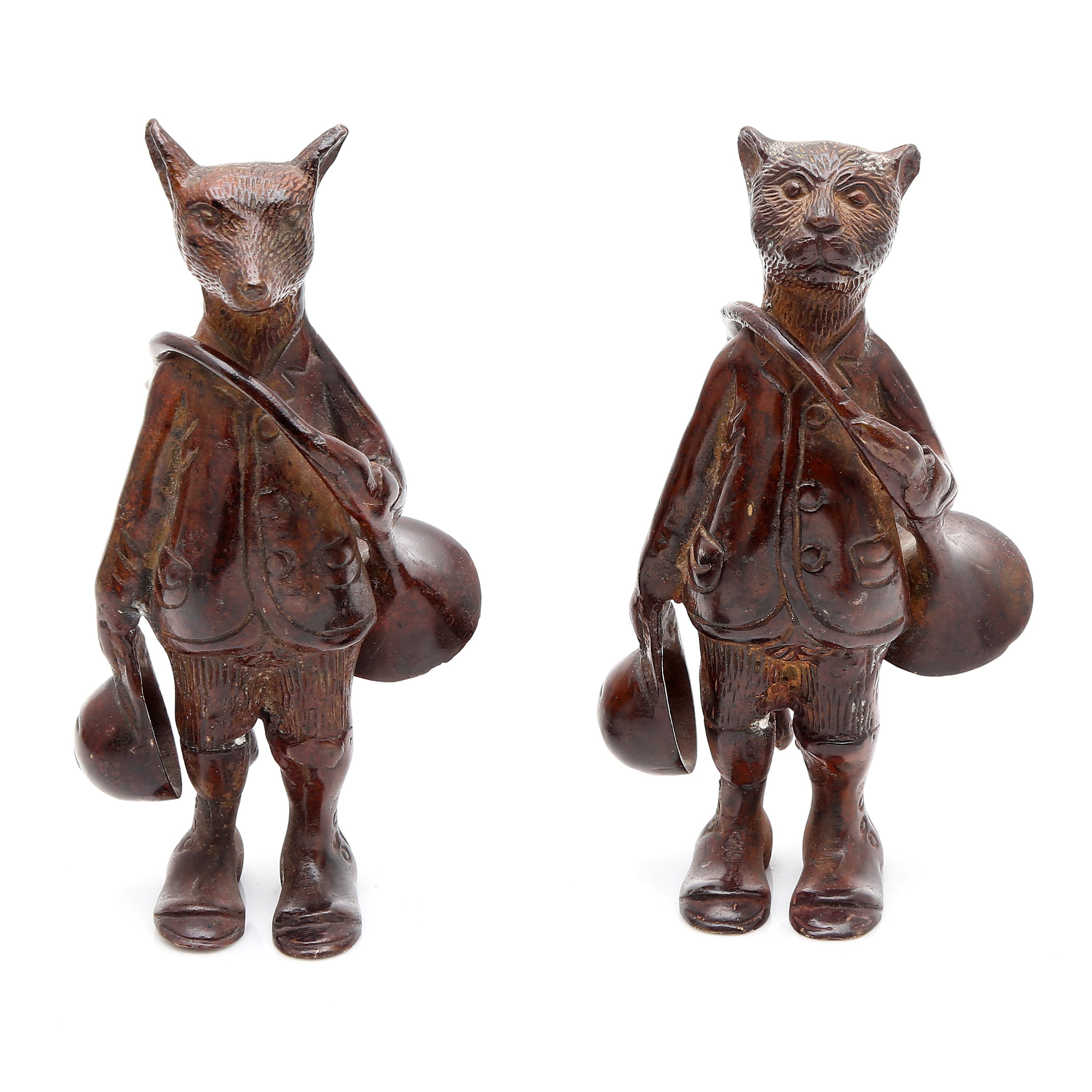 FRENCH SCHOOL, 20TH CENTURY. Cat and fox as trumpet players.