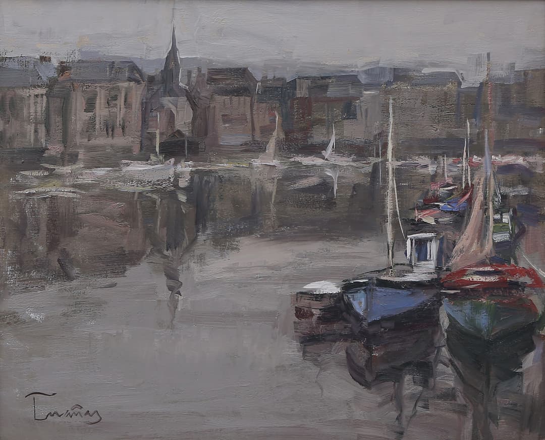 JOSEP CRUAÑAS FAGES. View of Honfleur.