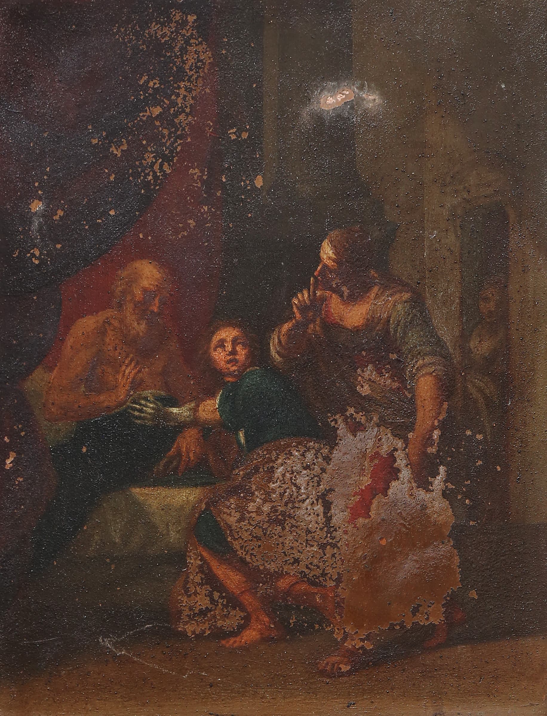 PROBABLY ITALIAN SCHOOL, 17TH CENTURY. Isaac blessing Jacob.