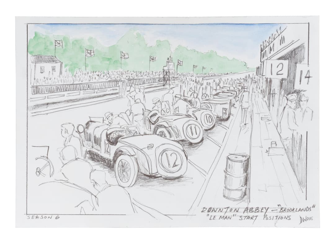 Donal Patrick Woods (born 1954) A preparatory sketch for the Brooklands