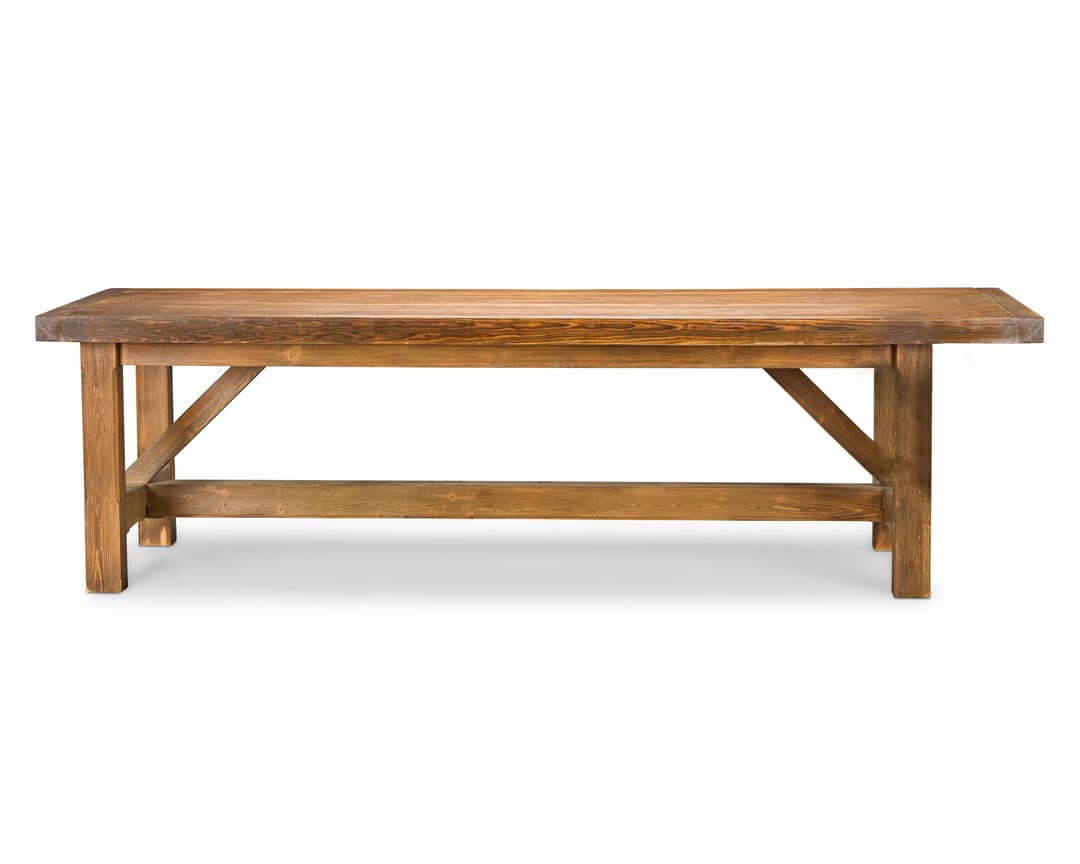 A large pitched pine refectory tableIn the 18th century style, acquired
