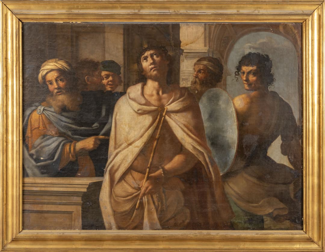 Scuola francese sec.XVII (Jean Boulanger) 'Ecce Homo' olio cm. 144x108