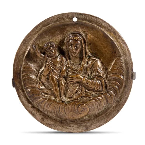 Central Italy, 18th century, Virgin and Child, gilted bronze