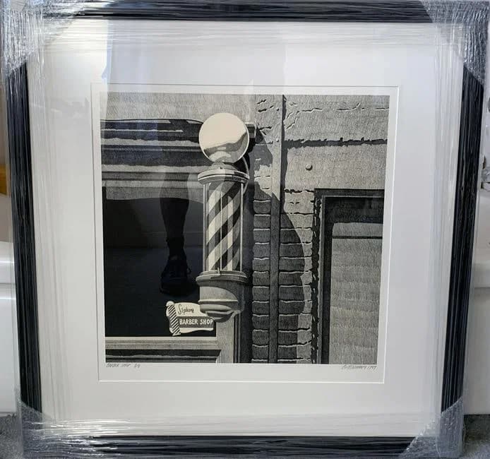 Robert Cottingham “Barber Shop” print