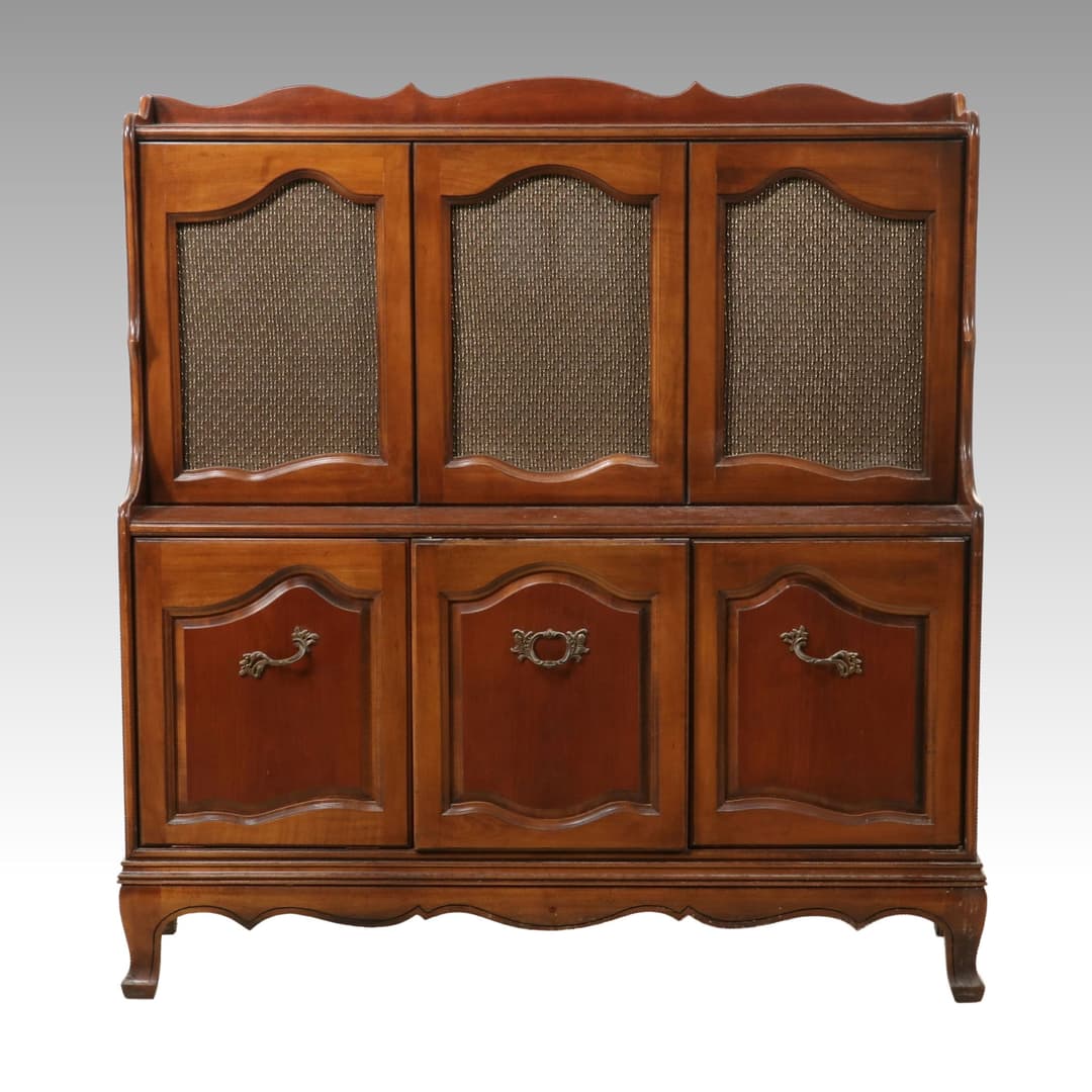 RCA Victor Console Cabinet with Stereo Receiver and Turntable, Speakers