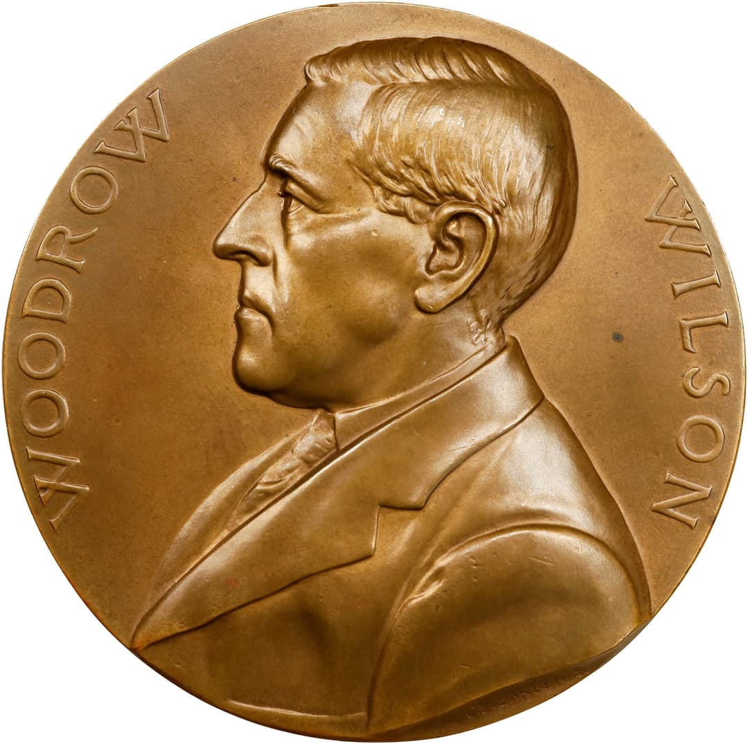 1913 Woodrow Wilson First Term Presidential Medal. By George T. Morgan.