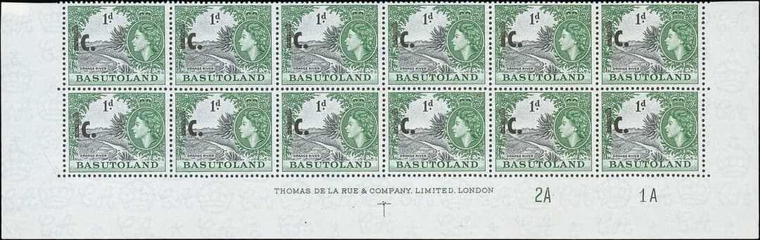 Basutoland 1961 (14 Feb.) Decimal Surcharges 1c. on 1d. grey-black