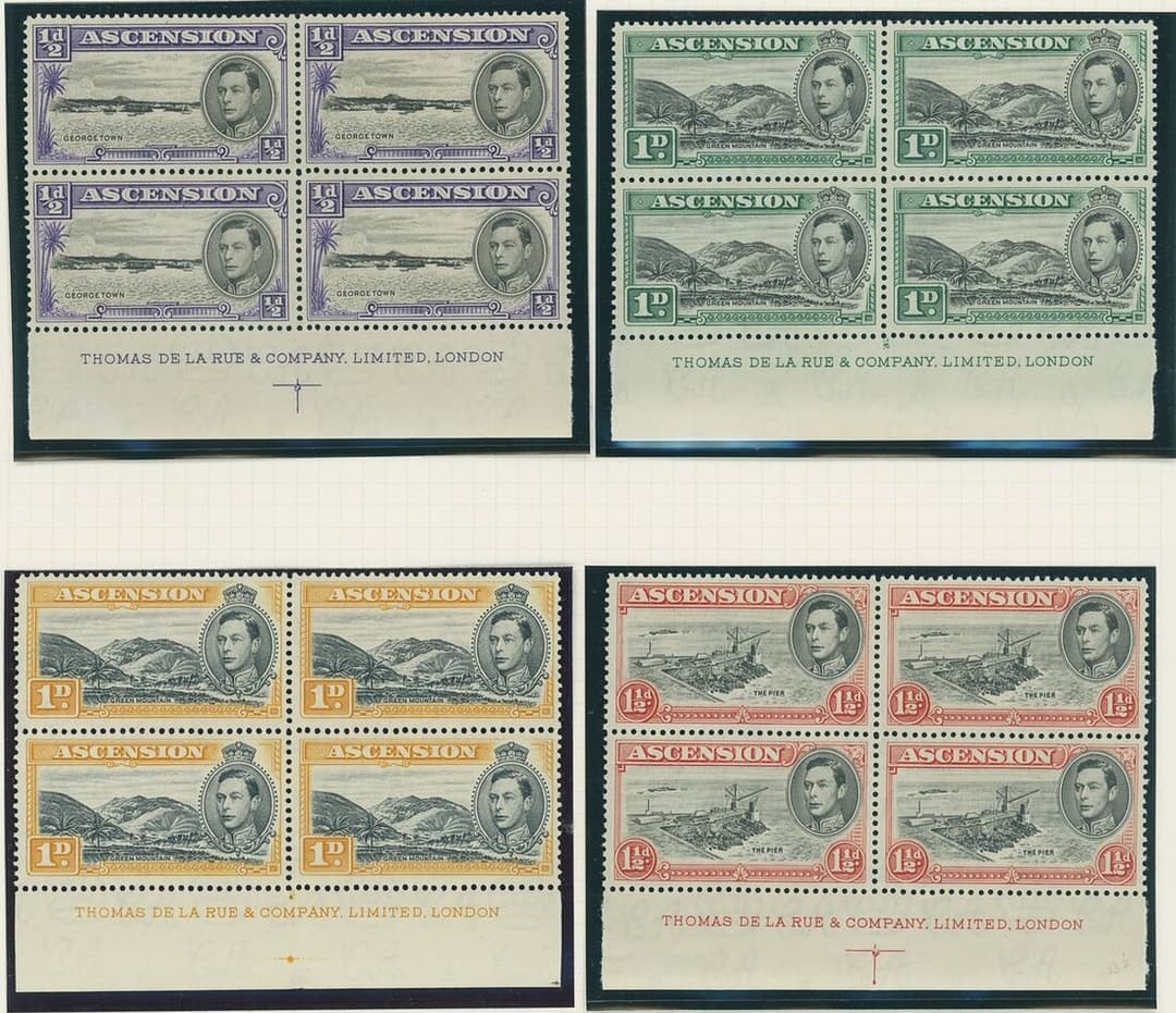 Ascension 1938-53 perf 13½ ½d., 1d. black and green, 1d. black and