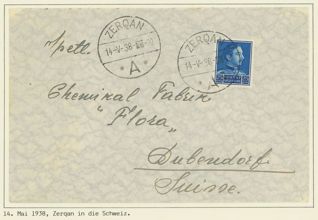 Kingdom of Albania (1928-1939) 1938 (May 14). Commercial cover from