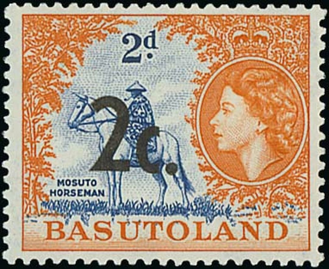 Basutoland 1961 (14 Feb.) Decimal Surcharges 2c. on 2d. deep bright