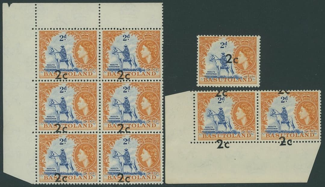 Basutoland 1961 (14 Feb.) Decimal Surcharges 2c. on 2d. deep bright-blue