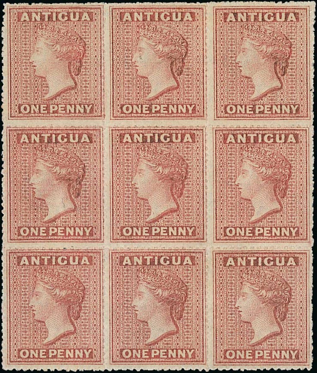 Antigua 1863-67 watermark Small Star, rough perf 14 to 16, 1d. dull