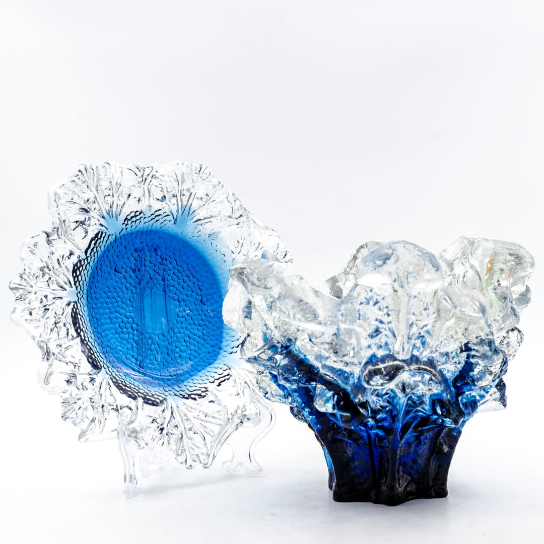 PERTTI SANTALAHTI. Skål & Fat, Glas, Humppila, Finland, 1900-tal.