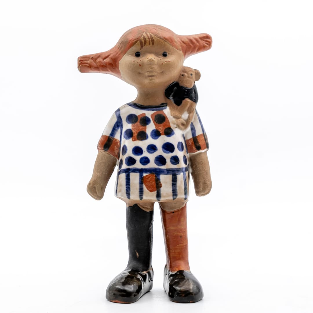 LISA LARSSON. Figurin, Lergods, "Pippi Långstrump", Gustavsberg.