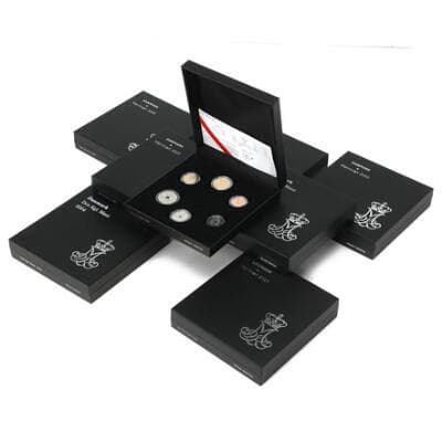 Proof sets, "Den Kgl. Mønt", 2004, 2012, 2017-2019, 2021-2023, in