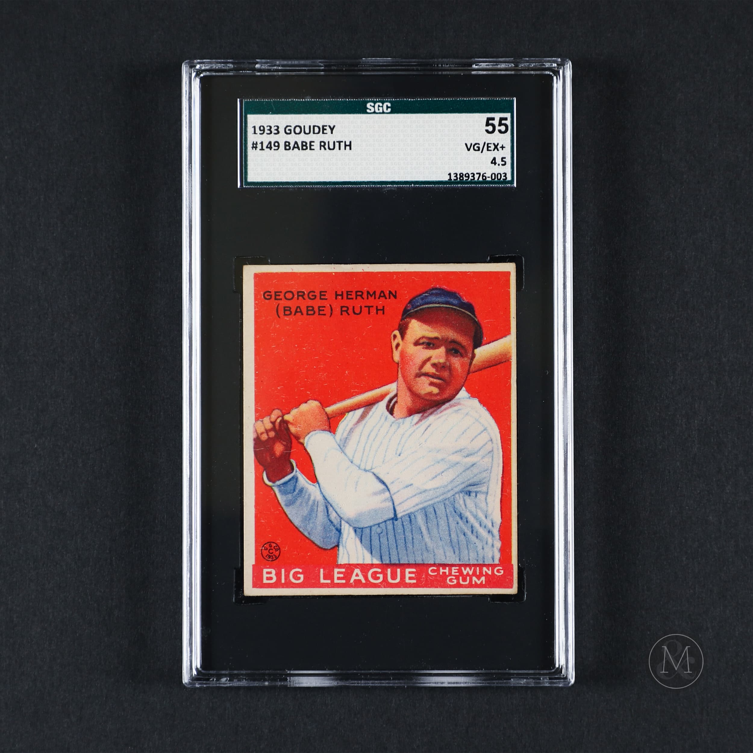 *PREVIEW LOT* 1933 Goudey #149 Babe Ruth SGC 4.5