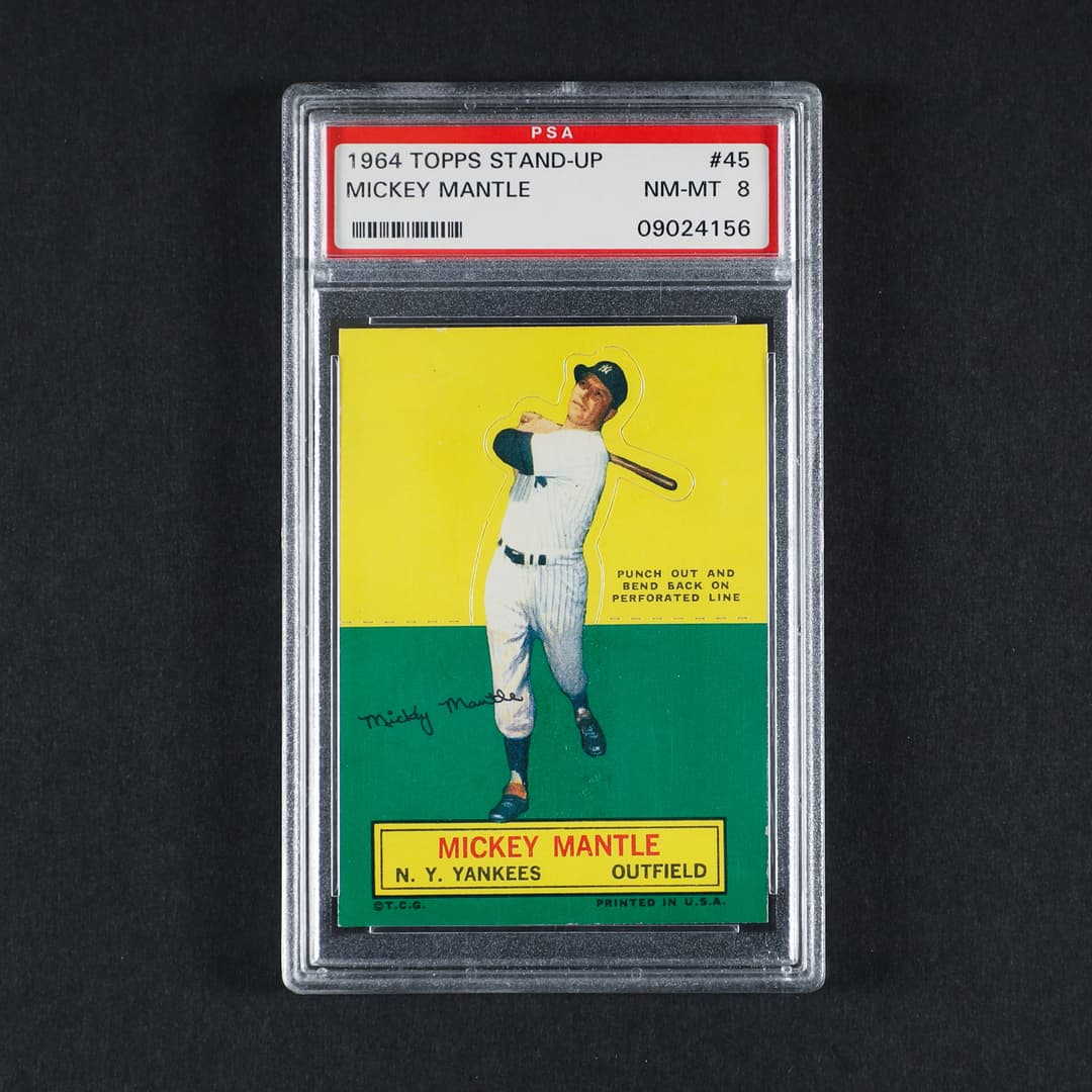 *PREVIEW LOT* 1964 Stand-Up #45 Mickey Mantle PSA-8
