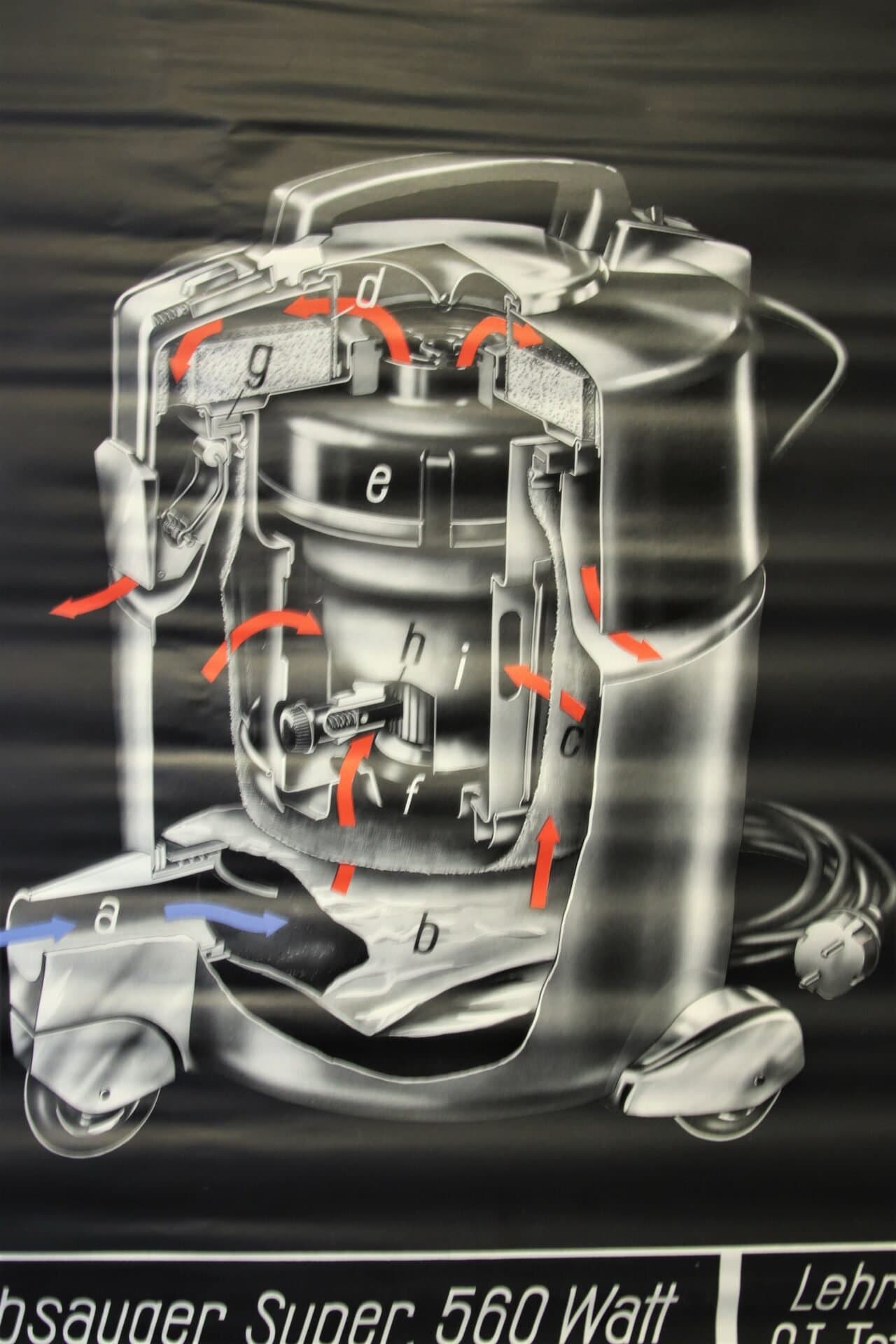 Siemens plansch/sprängskiss på väv. 88×72 cm￼
