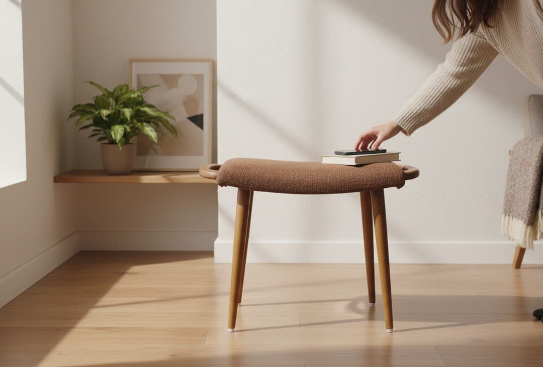 Dansk pall i teak med formade handtag. 54x31x40 cm