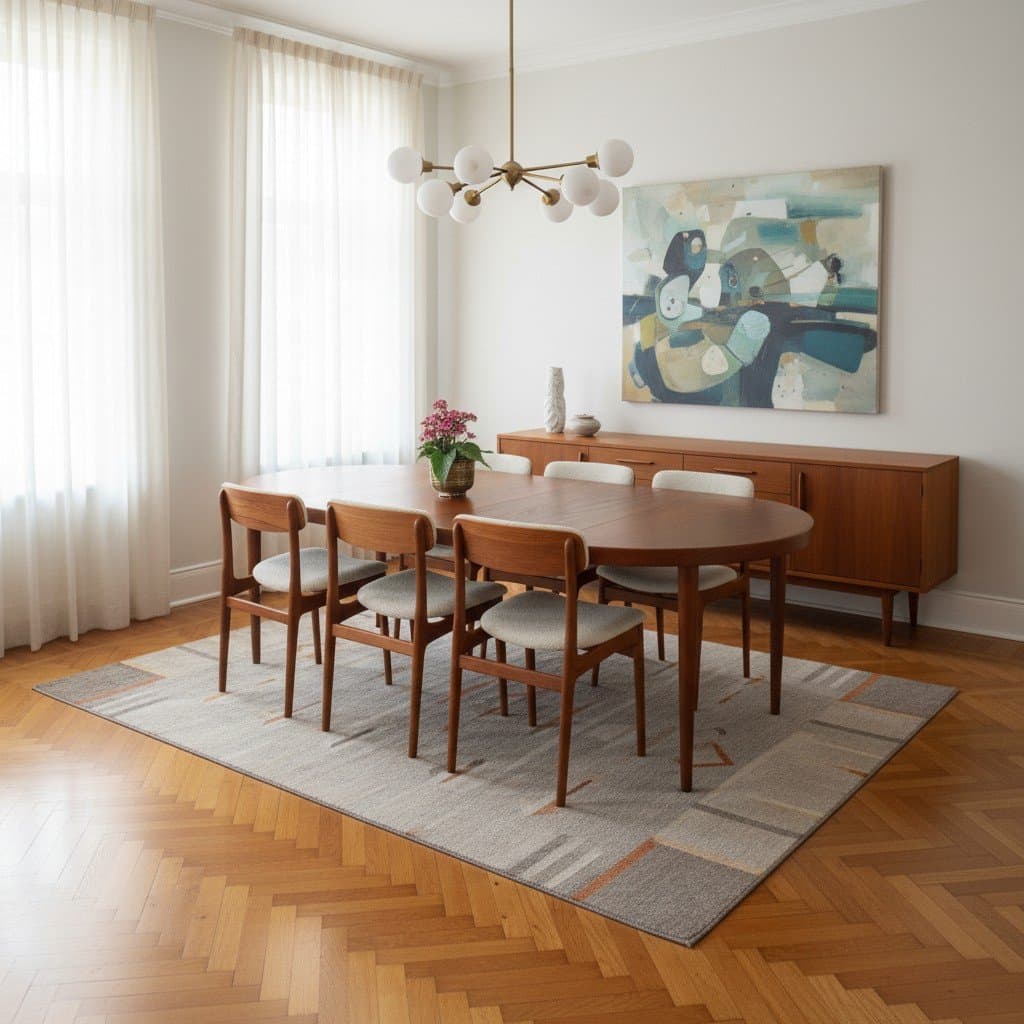 Skovmand & Andersen matbord omfanerad teak. 115 cm ø+2×55 cm