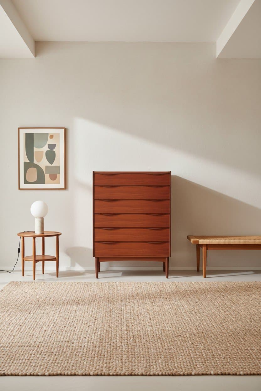 Dansk elegant byrå i teak. 85x42x120 cm