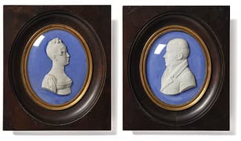 A pair of Sèvres biscuit plaques by Alexandre Brachard (1775-1843), dated 1812.