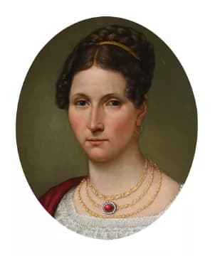 FRENCH SCHOOL (EARLY 19TH CENTURY). PORTRAIT OF A LADY WITH A RED PENDANT