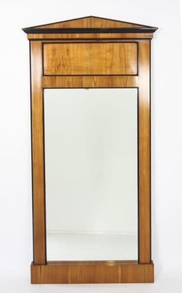 Antique Swedish Birchwood Biedermeier Mirror 19th Century