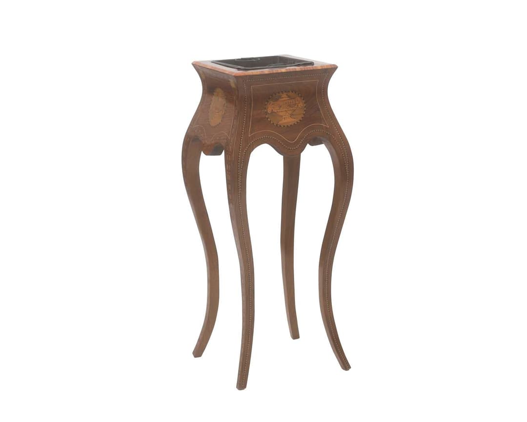 A wooden planter with marquetry decor, Europe, 19th century