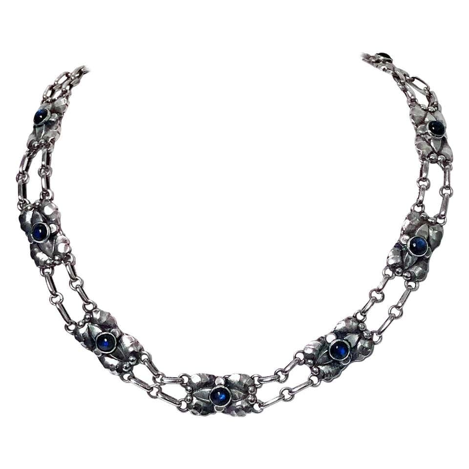 Georg Jensen Silver Labradorite Necklace circa 1915-1930 No 2