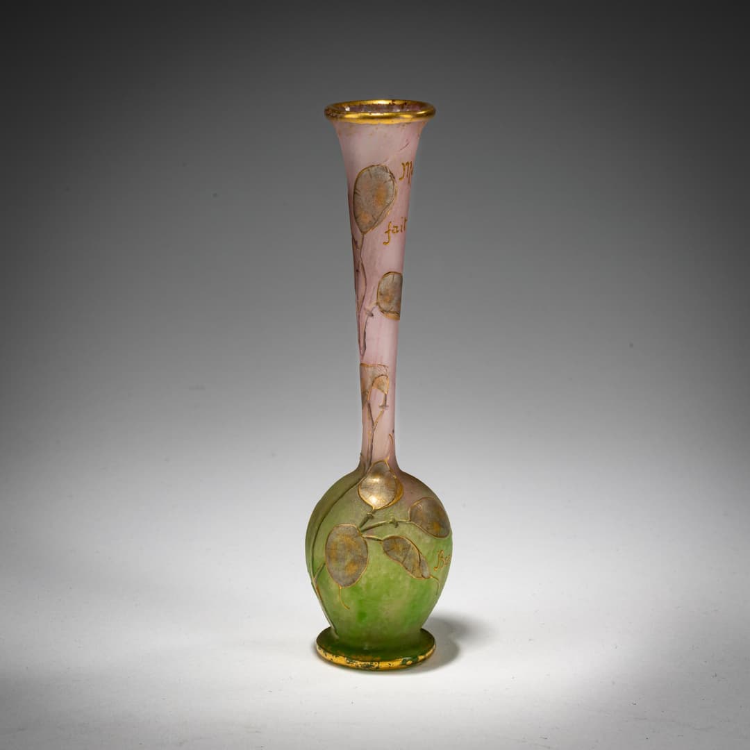 Daum Frères, Nancy Soliflor 'Monnaie du Pape', um 1912-13
