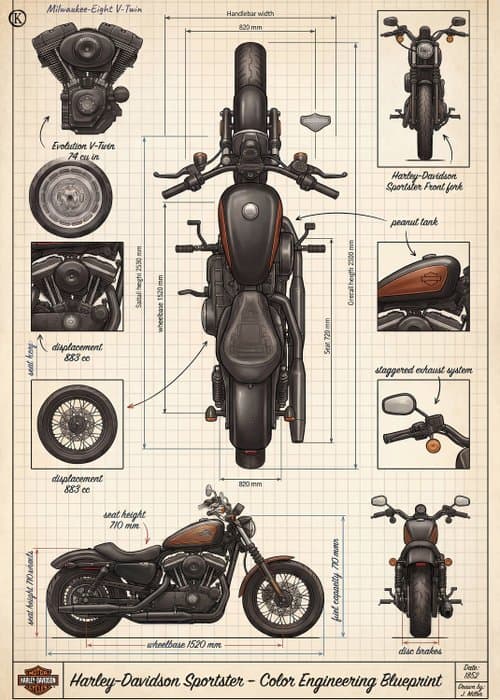 Kleury.art - [XL MATTE PAPER] Industrial Blueprint...