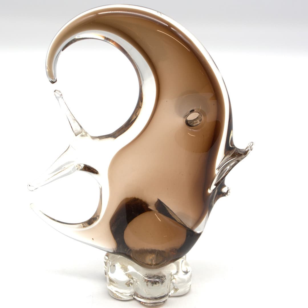 MURANO GLAS SKULPTUR PLASTISCHER FISCH.