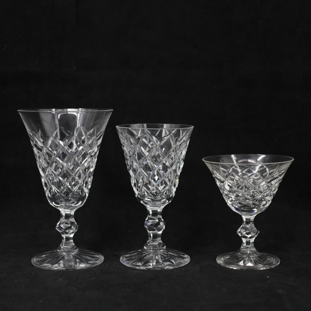 FRITZ KALLENBERG. Glasservis, 13 delar, "Tjugo Rut", kristall, Kosta Boda.