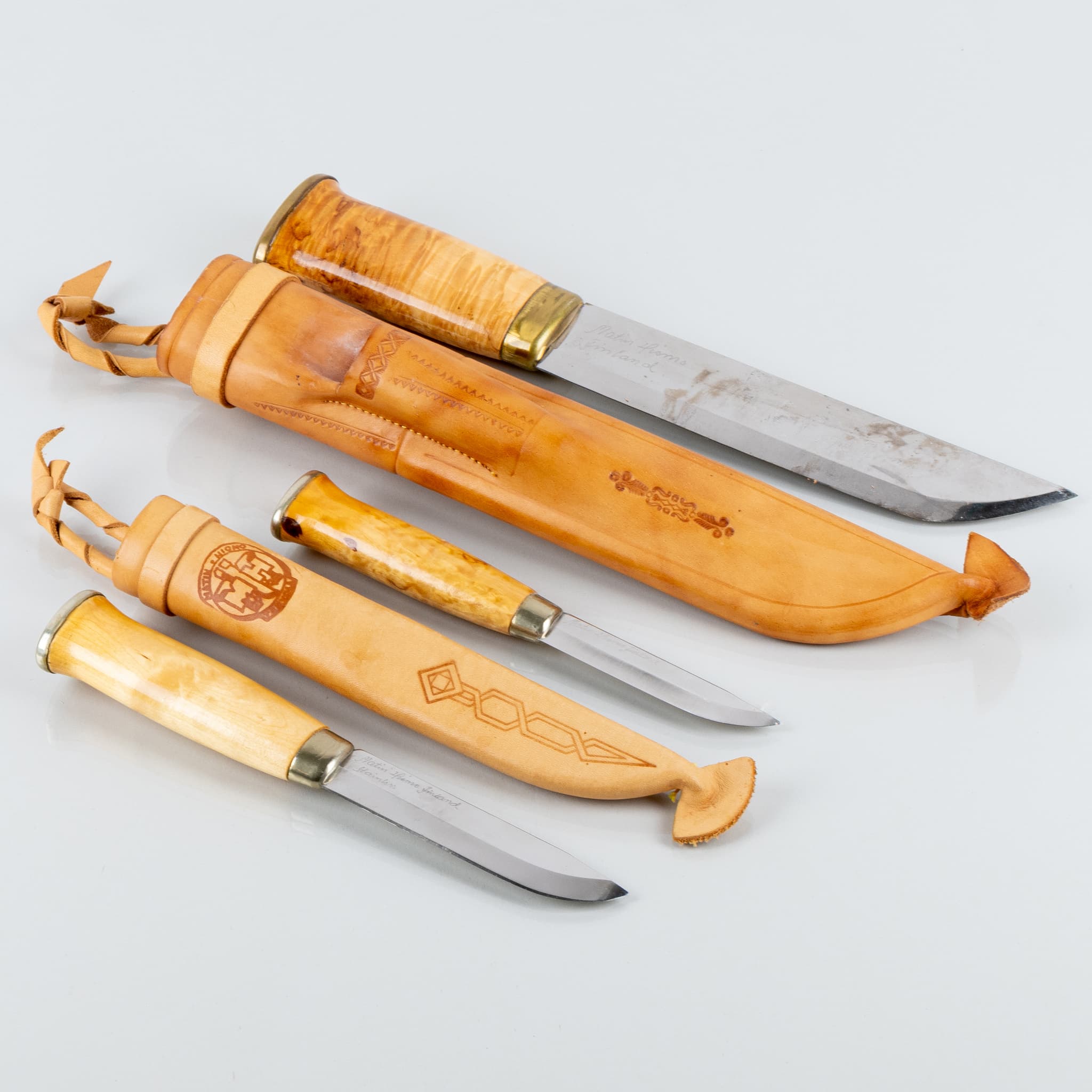 MATIN HIOMO, 3 cuchillos, Tervola, Finlandia, firmado