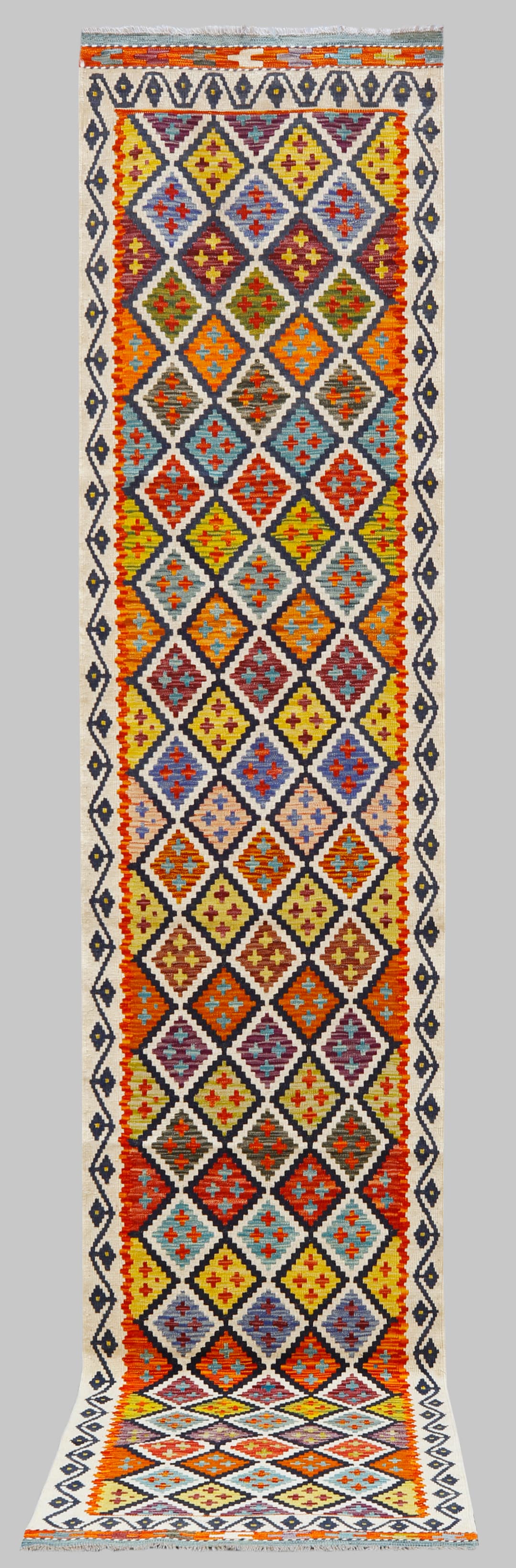 ALFOMBRA, galería, Kilim, aprox. 393 x 81 cm