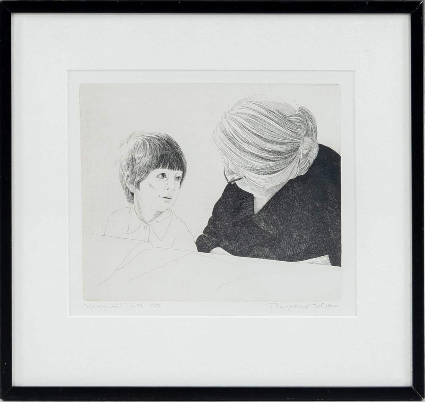 MARGARETA HOLTER (nacida en 1934), grabado, firmado, numerado 28 y fechado en 1980