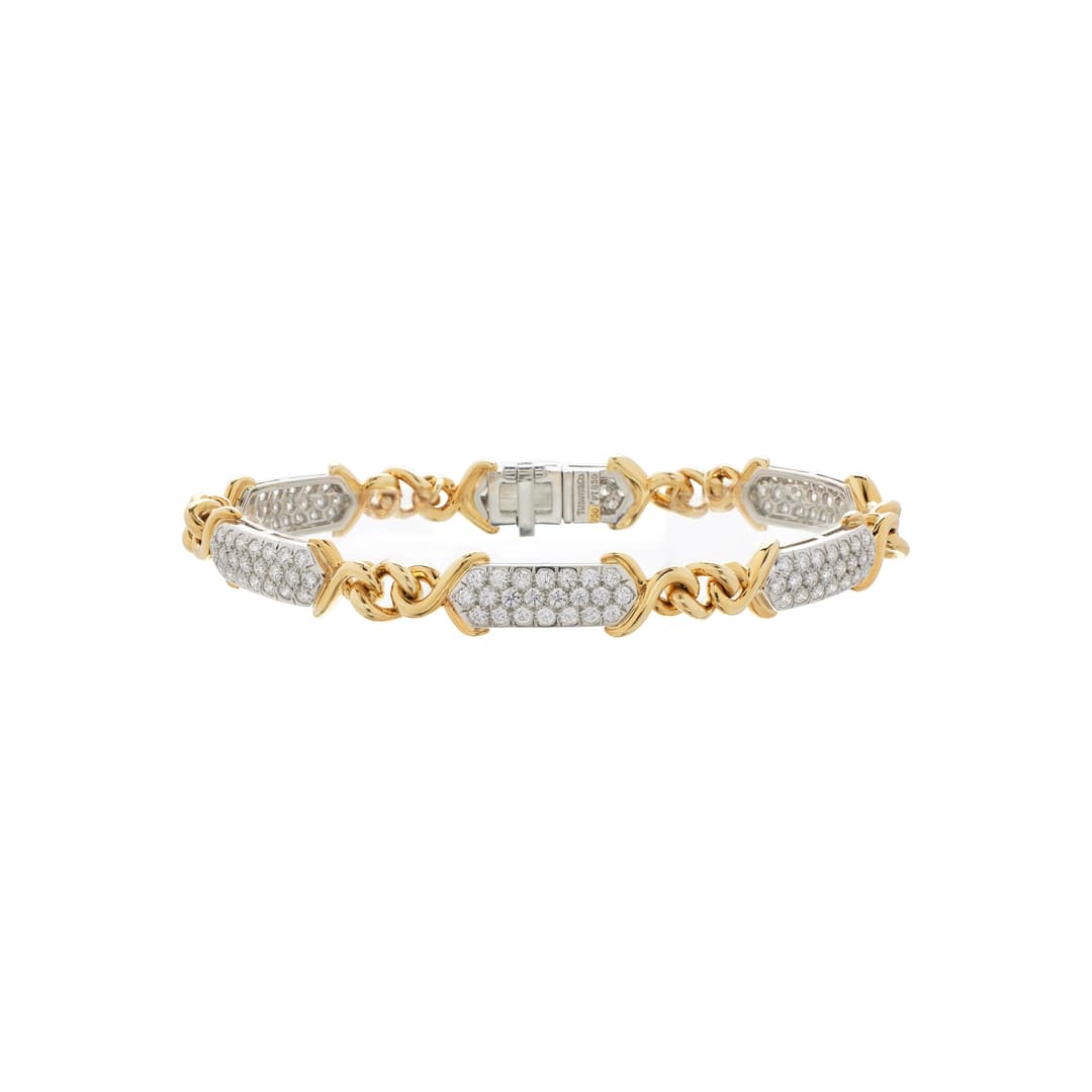 Platinum, Gold and Diamond Sutton Bracelet