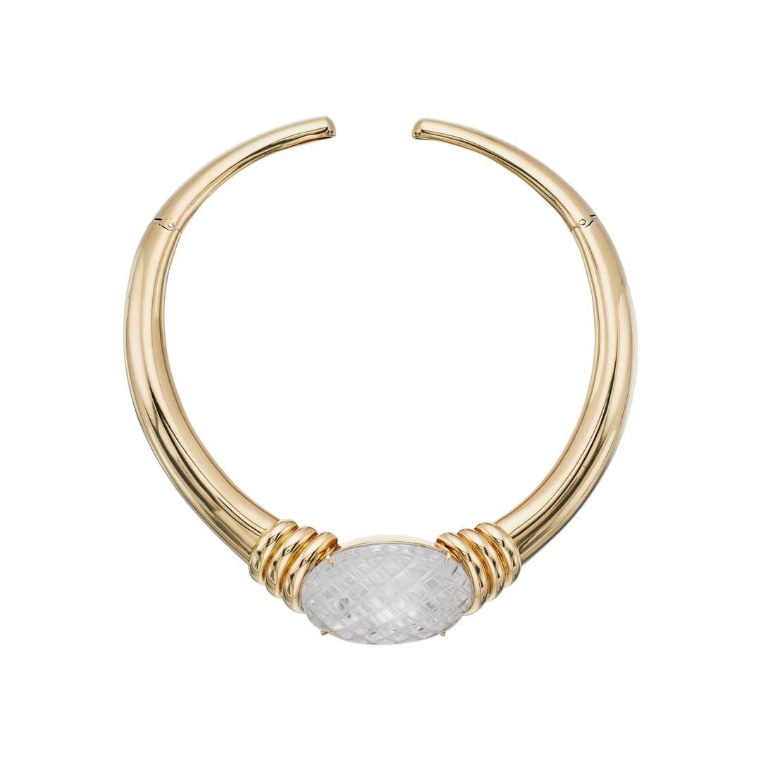 Vintage Gold and Quartz Choker Necklace