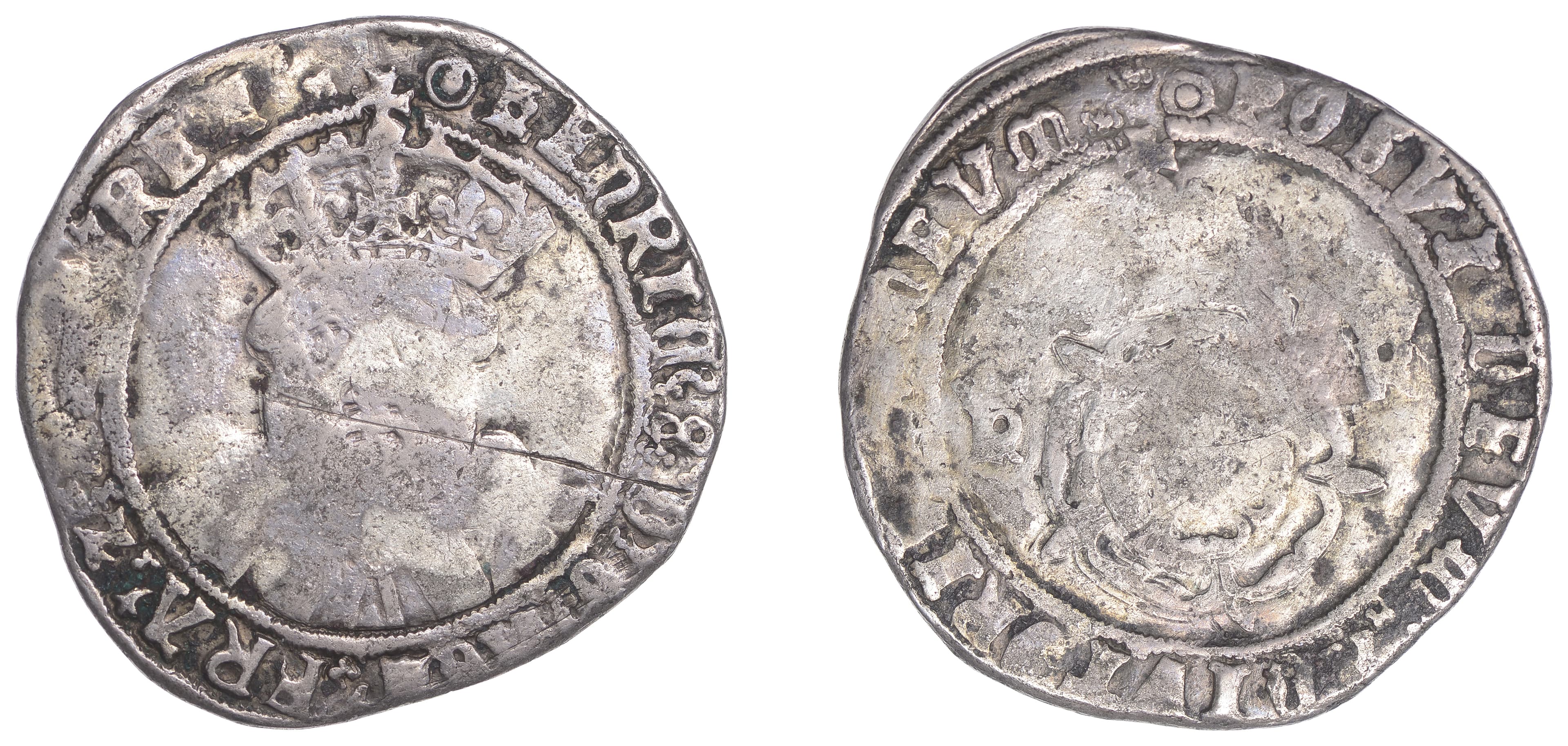Henry VIII (1509-1547), Third coinage, Testoon, Tower, mm. pellet-in-annulet