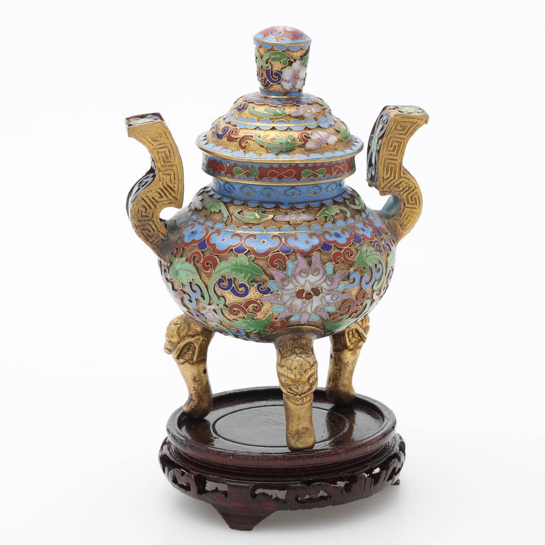 RÖKELSEKAR, cloisonné, Kina, 1900-tal.